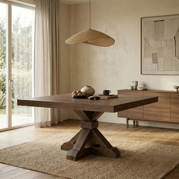 Leiden Solid Wood Square Dining Table 