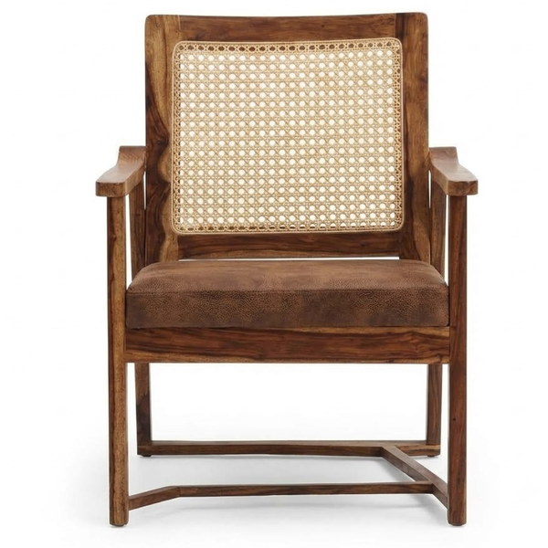 Leonora Rattan Solid Wood Armchair