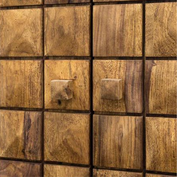 Lerwick Sheesham Wood Natural Finish Stylish Bar Cabinet
