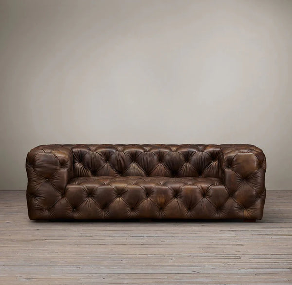 Lidah Chesterfield 3 Seater Leather Sofa