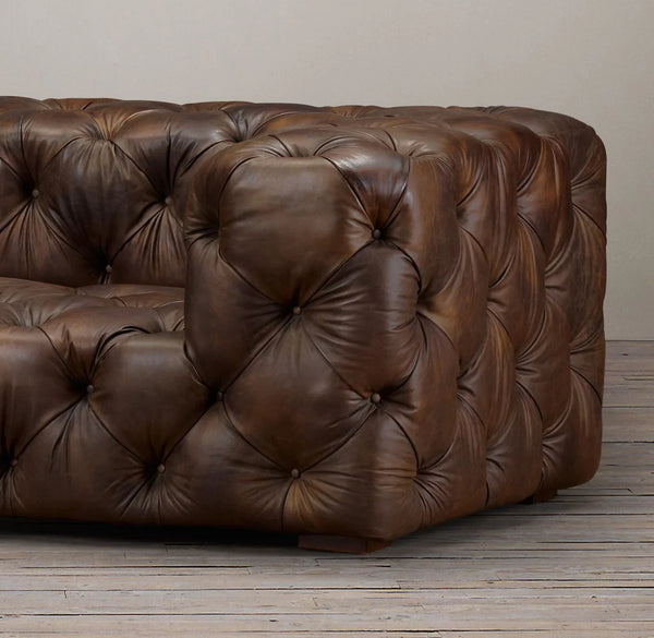 Lidah Chesterfield 3 Seater Leather Sofa