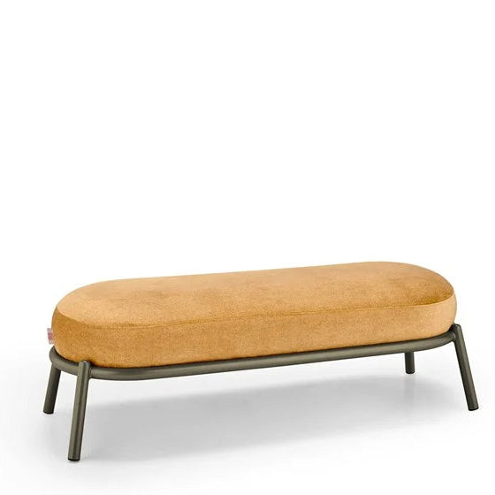 Linmeyer Modern Fabric Entryway Bench | Gold & Brown