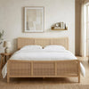 Lipetsk Solid Wood Rattan Bed - All Sizes