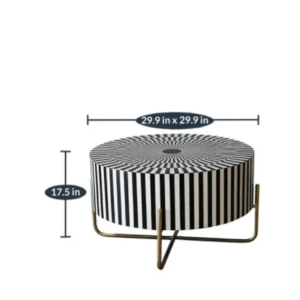 Little Rock Acrylic Inlay Round Coffee Table