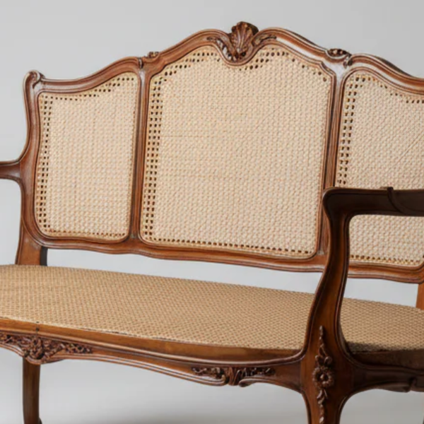 Livorno Solid Wood Rattan 3 Seater Sofa