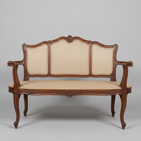 Livorno Solid Wood Rattan 3 Seater Sofa