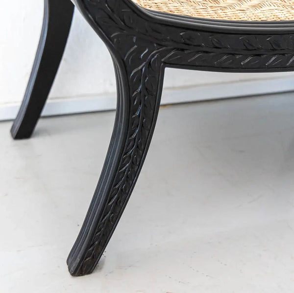 Lockerbie Traditional Rosewood Stool with Floral Carving