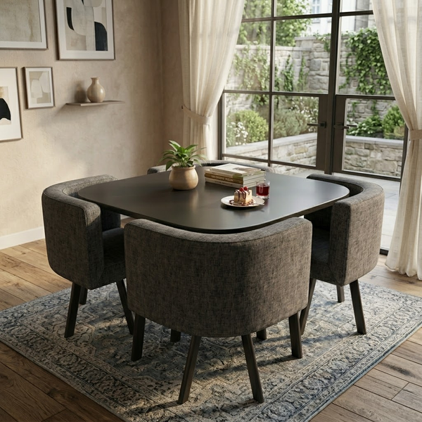 Lowell Solid Wood Dining Table Set 