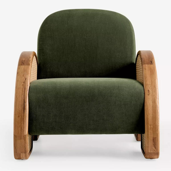 Lufkin Solid Wood Rattan Armchair