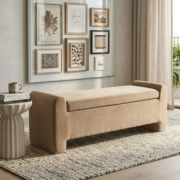 Luna Velvet Upholstered Storage Bench