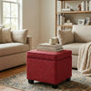 Lusikisiki Solid Wood OttomanMaroon