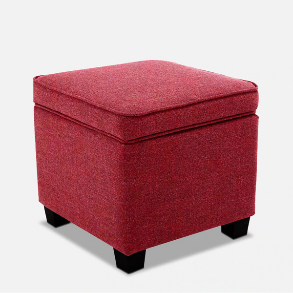 Lusikisiki Solid Wood OttomanMaroon