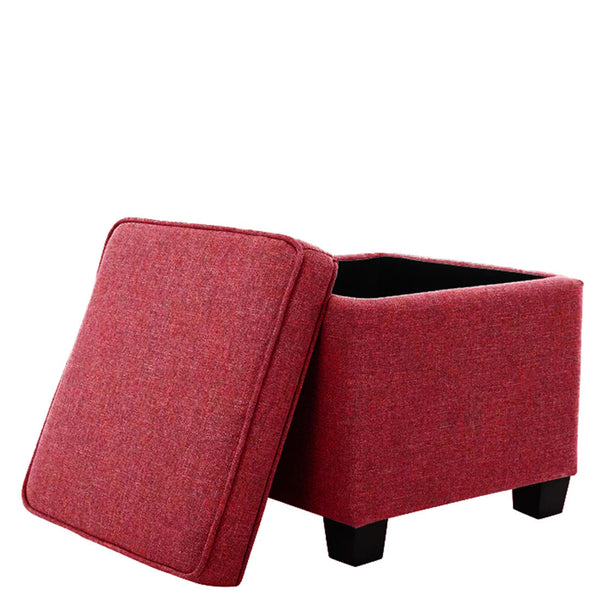 Lusikisiki Solid Wood OttomanMaroon