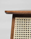 Modern Style Rattan Wooden End Table - Walnut Finish