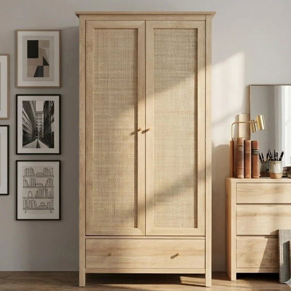 Madhubani Rattan Wardrobe