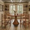 Mahdia Solid Wood Rattan Round Dining Table Set