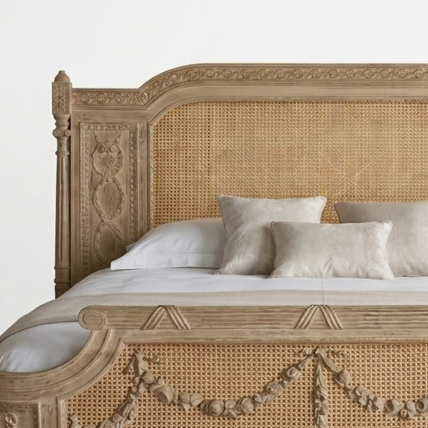 Malmesbury Solid Wood Rattan Bed -All Sizes