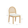 Mariko Rattan Solid Wood Dining Table Set Boucle Chairs- 4 Seater, 6 Seater - All Sizes