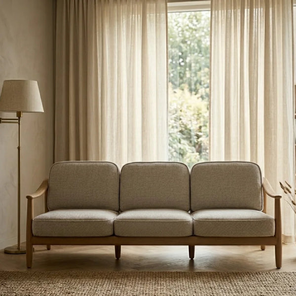 Marseille Solid Wood 3 Seater Sofa