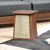 Maybole Rattan Wooden End Table - Walnut Finish
