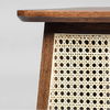 Maybole Rattan Wooden End Table - Walnut Finish