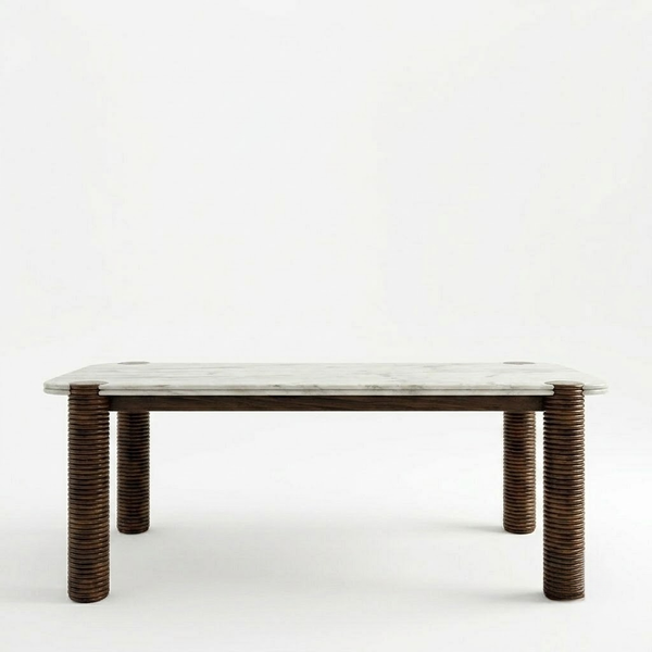 Mechelen Marble Table With Solid Wooden Base