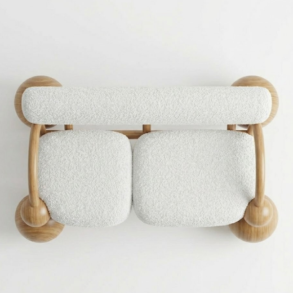 Mello Curve Solid Wood & Boucle Sofa