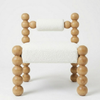 Mello Curve Solid Wood and Boucle Lounge Chair