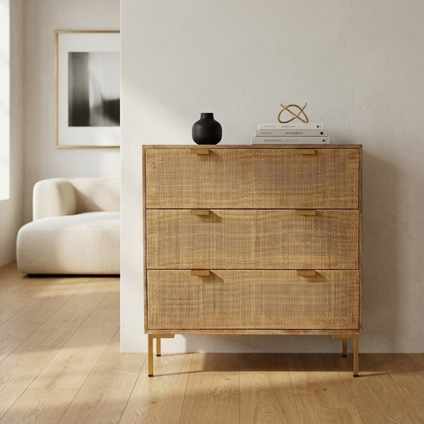 Meloni Rattan Chest Of 3 Drawer - READY TO SHIP