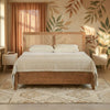 Memphis Rattan Solid Wood Bed- All Sizes