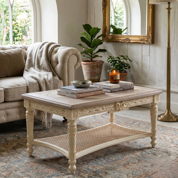 Midrand Solid Wood Rattan Coffee Table