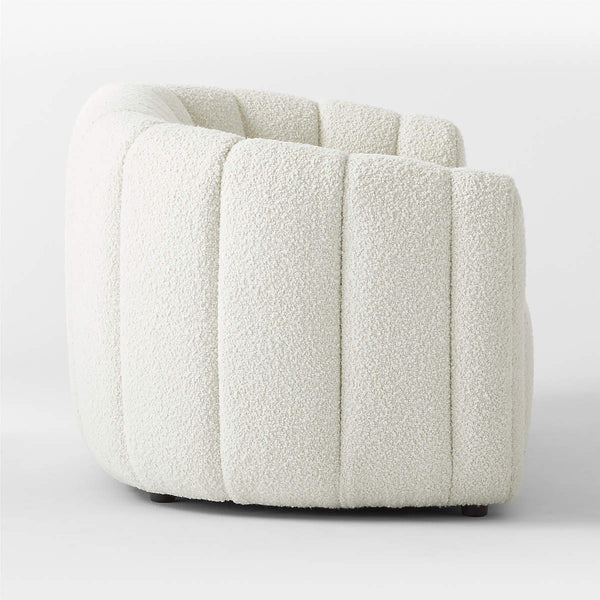 Milano Modern White Boucle Fabric Sofa