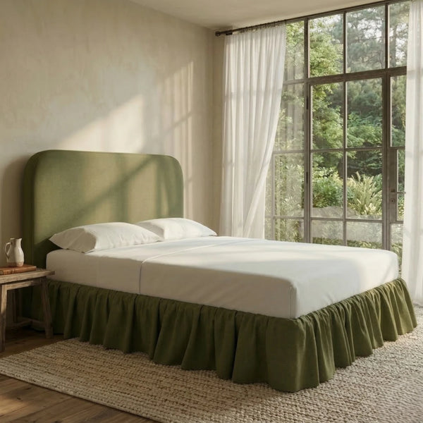 Mildura Platform Bed, Olive green finish bed .