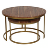 Millport Industrial Solid Wood Set of 2 Side Table In Brown