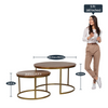 Millport Industrial Solid Wood Set of 2 Side Table In Brown