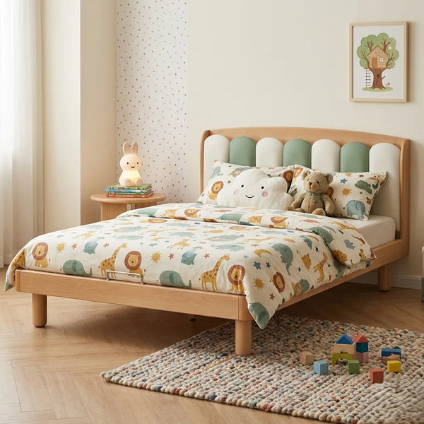 Mini Meadow Solid Wood Kids Soft Bed 