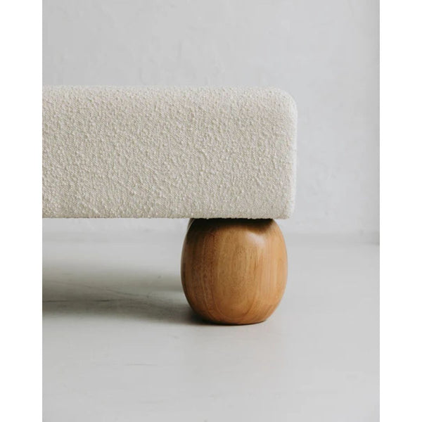Mini Mellow Kids White Boucle Bench Seat