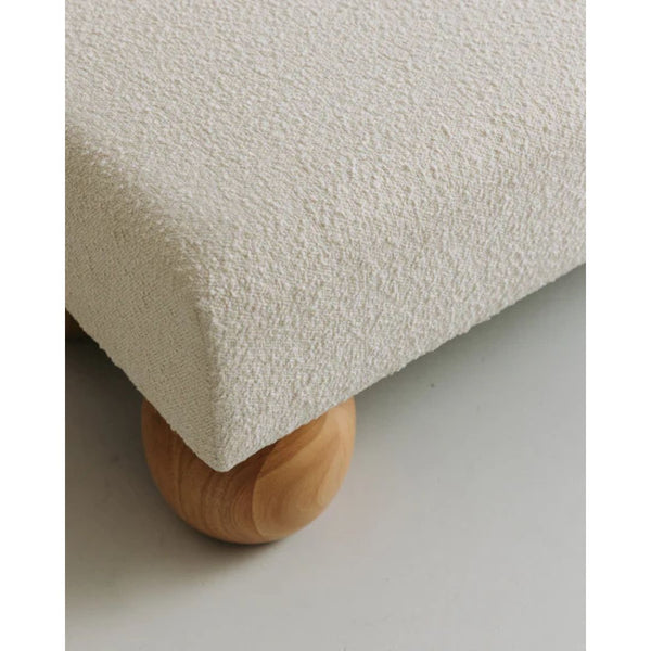 Mini Mellow Kids White Boucle Bench Seat