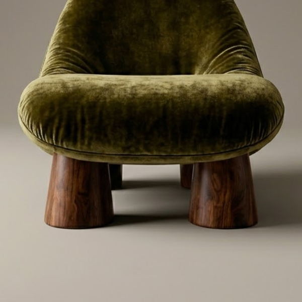 Montevideo Solid Wood & Velvet Single Seater Accent Chairs