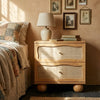 Naysa Rattan Bed Side Table With Drawer