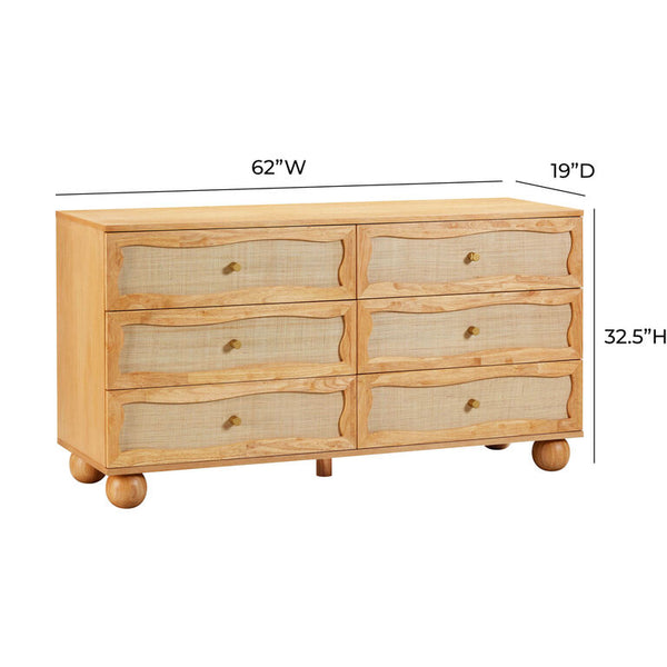 Naysa Rattan Chest Of 6 Drawer