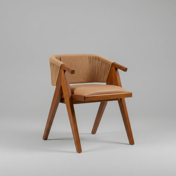 Nerang Solid Wood & Leather Arm Chair