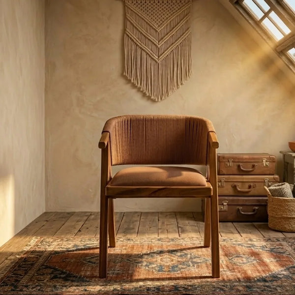 Nerang Solid Wood & Leather Arm Chair 