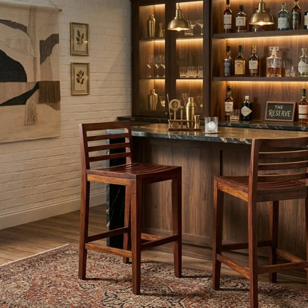 Newclare Bar Chair - Honey Oak Finish