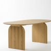 Newtownards Solid Wood Curved 6 Seater Dining Table