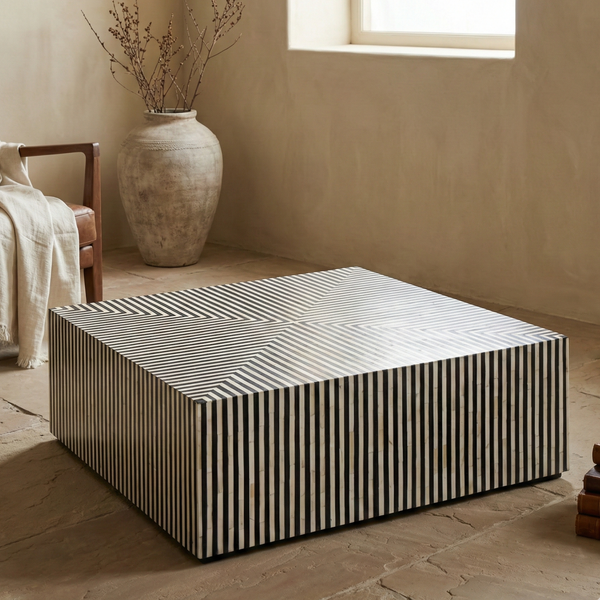 NoirStripe Strata Modern Coffee Table
