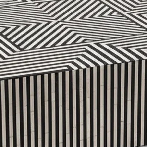 Noir Stripe Strata Modern Coffee Table