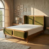 Octa Velvet Olive Upholstered Bed - All Sizes