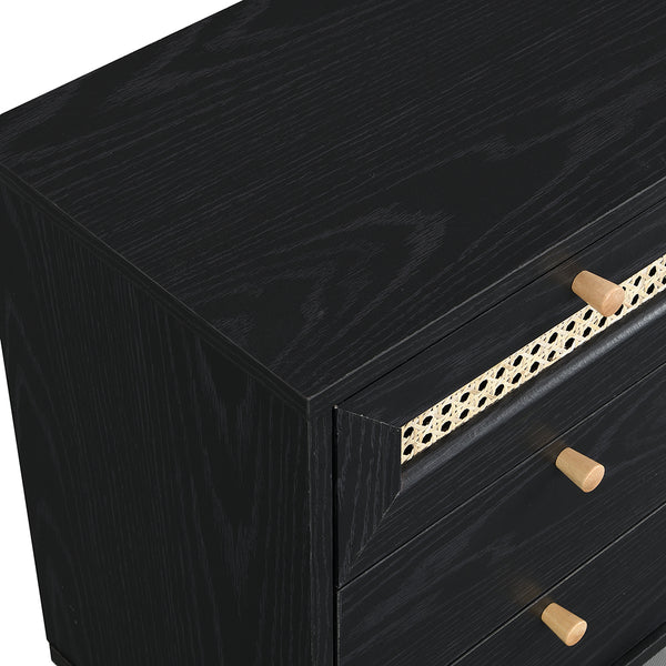 Odessa Solid Wood Three Drawer Bedside Table