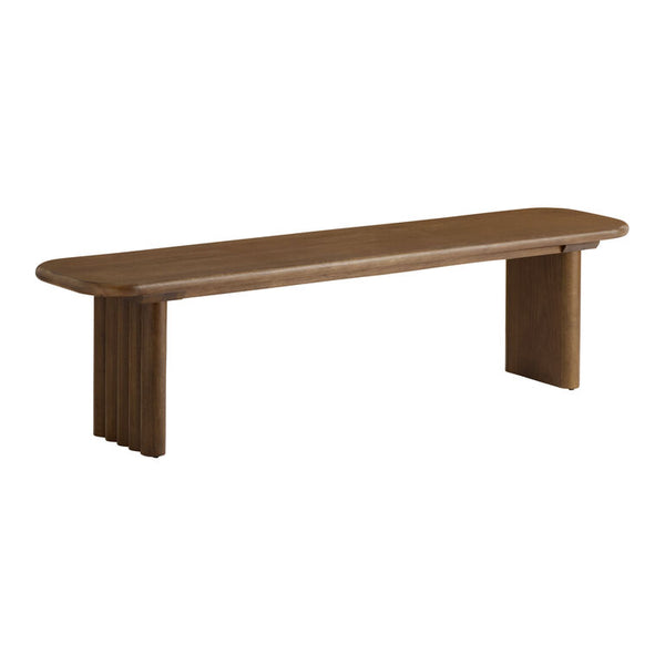 Opal Wooden Fluted Mid-Century Bench